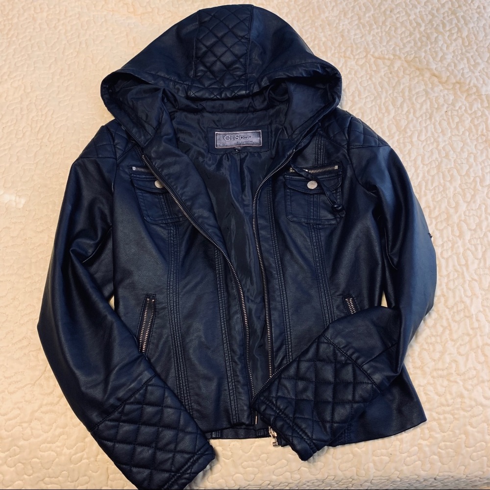 Ci Sono by Cavalier Biker’s faux leather jacket